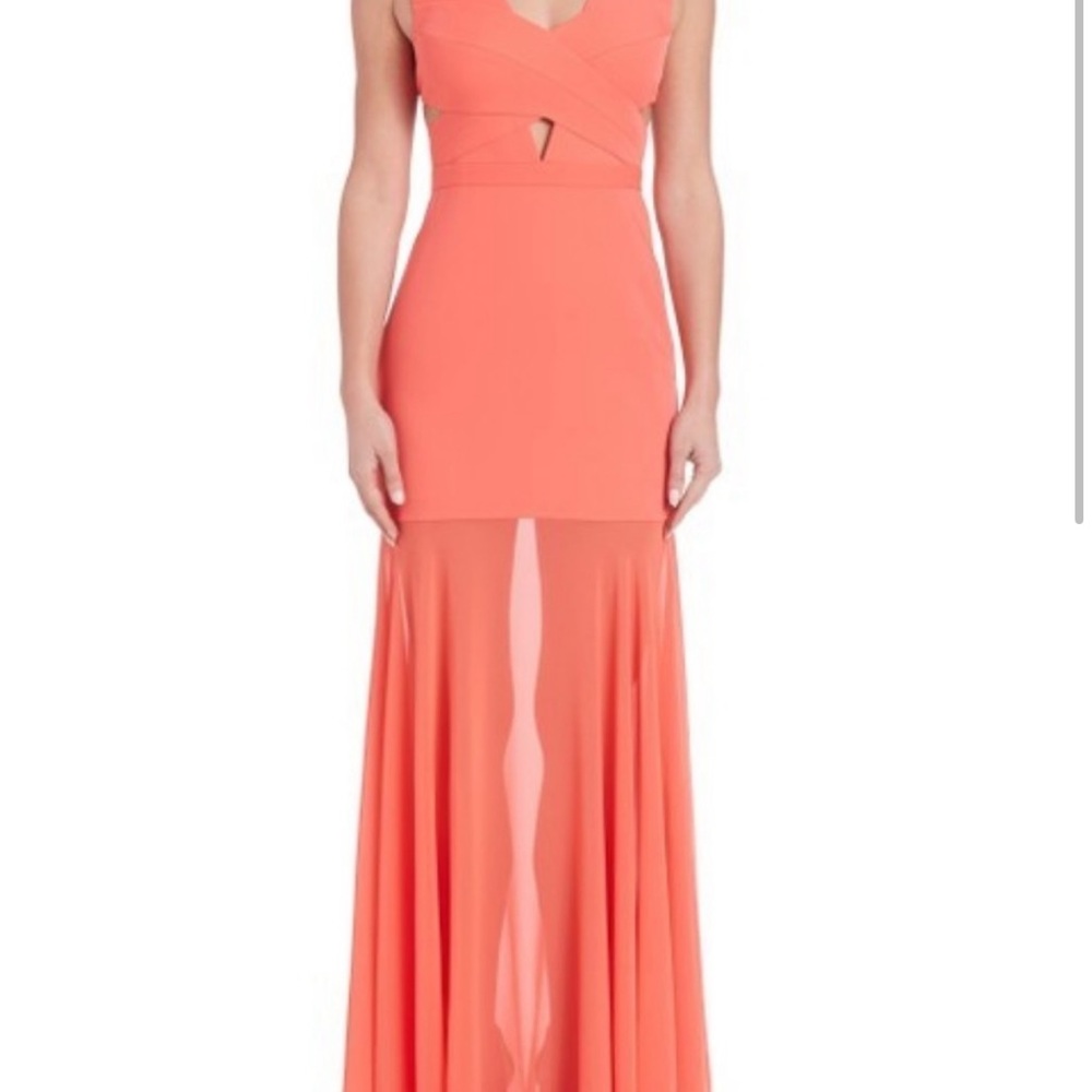 BCBG MAX AZRIA PEACH JOY EVENING DRESS